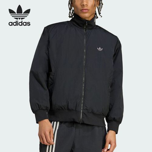 adidas阿迪达斯三叶草男子运动休闲棉服立领夹克外套JX7783