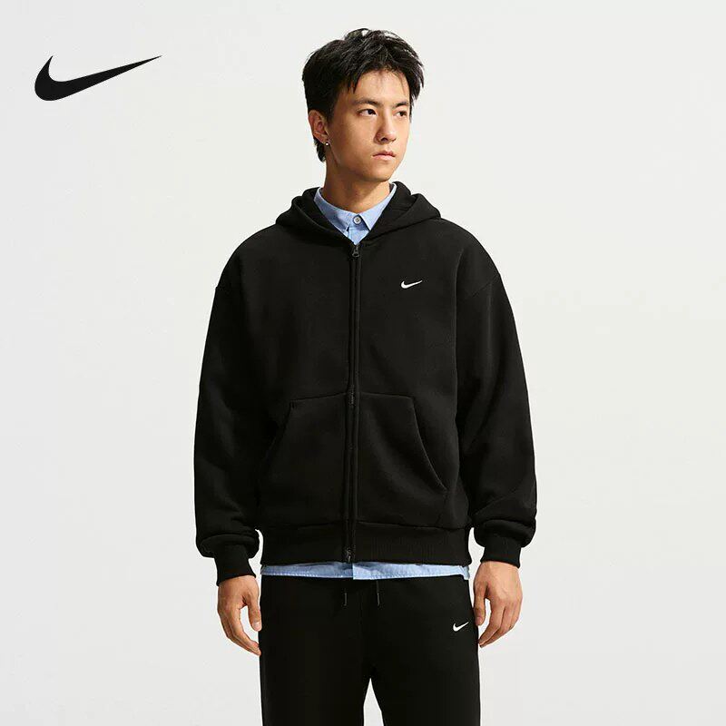 NIKE耐克男子夹克加绒全长拉链开襟连帽衫外套冬季新款IX1929-001