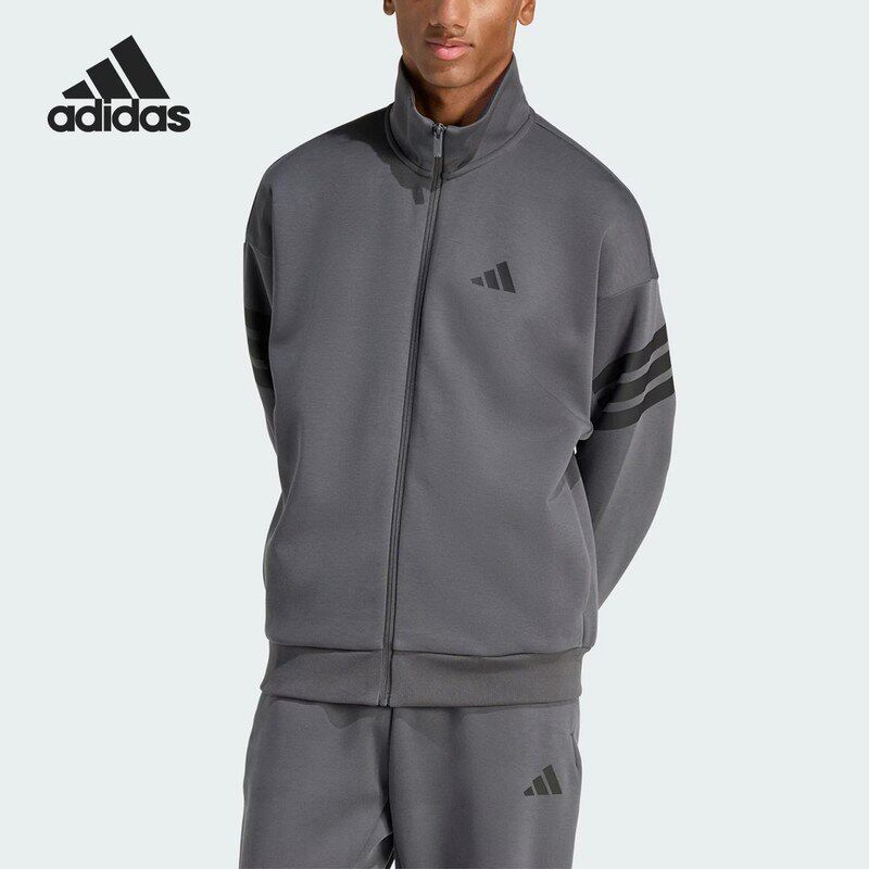 adidas阿迪达斯2026秋男三条纹足球训练外套立领针织夹克 KD5235