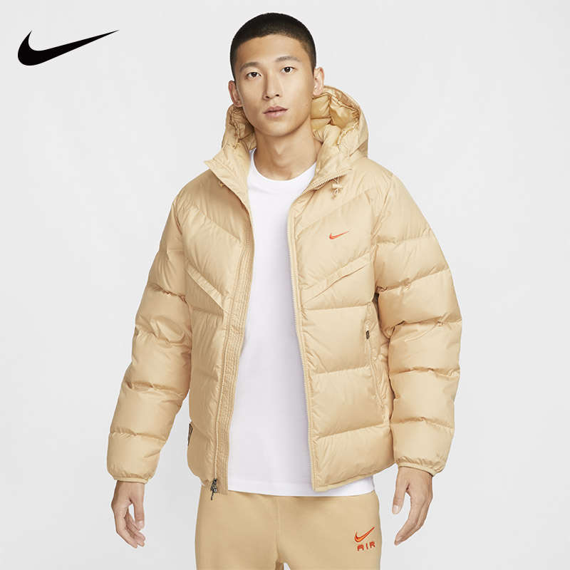 Nike耐克羽绒服男外套短款24冬季新款连帽保暖时尚防风夹克HQ4183