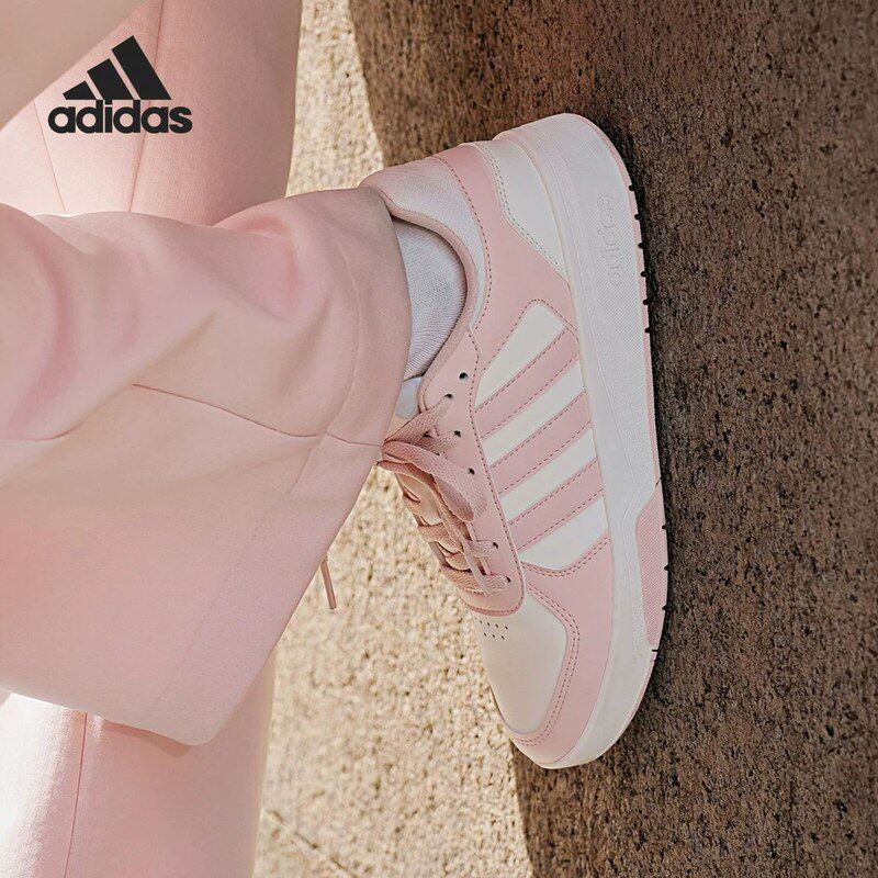 adidas阿迪达斯男女同款板鞋粉色复古休闲鞋低帮耐磨运动鞋KI6785