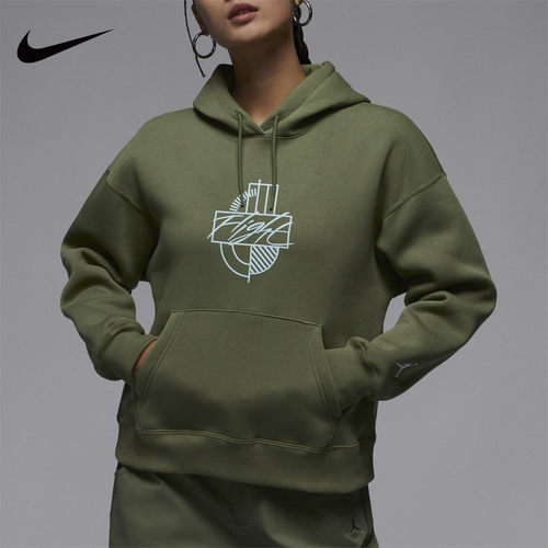 Nike耐克冬季新款JORDAN女子运动休闲连帽宽松卫衣套头衫FD7155