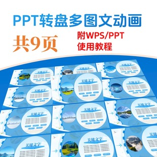 PPT转盘多图轮播模板（最多可容纳9张图文）附WPS/PPT使用方法