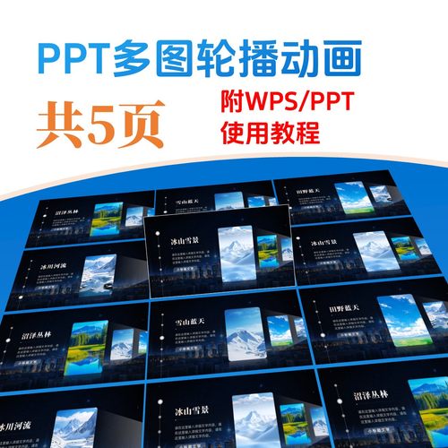 PPT模板【光束多图轮播动画】——附WPS/PowerPoint使用教程