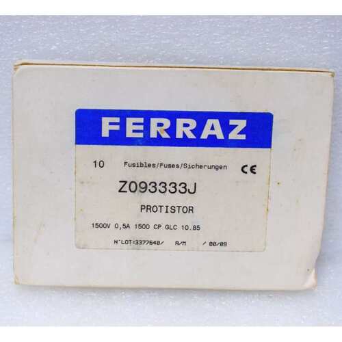 议价FERRAZ Z933 1500 CP GLC 10X85 0，5A PROTISTOR 1500V 0.5A