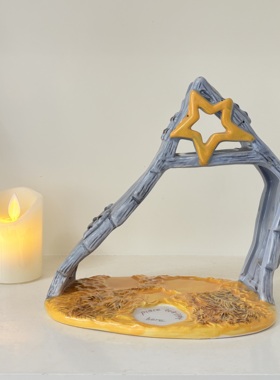 出口布鲁瓷BlueSky陶瓷圣诞星星创意烛台摆件家居装饰品礼物造景