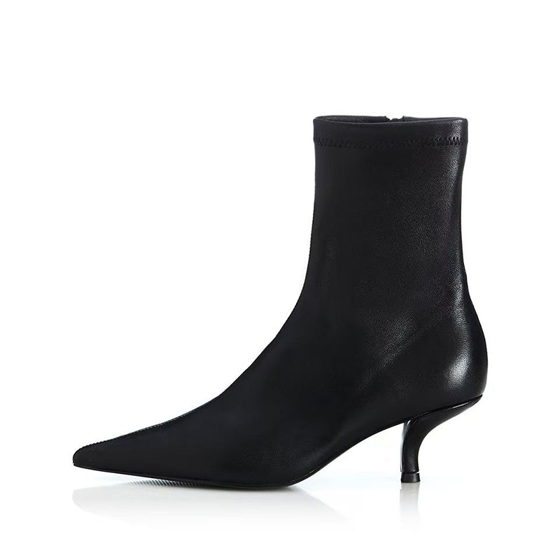ALIASMAE真皮尖头细跟瘦瘦靴