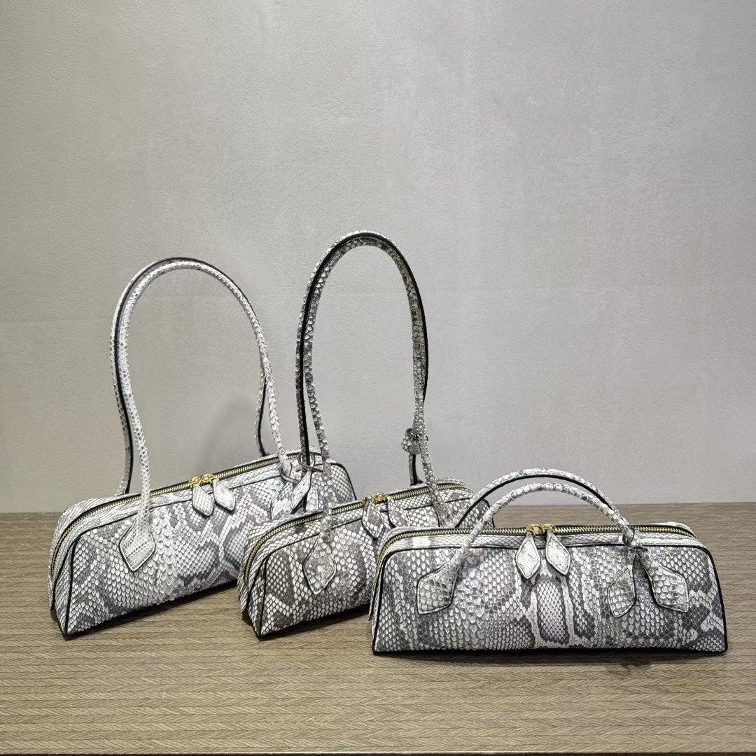 高品质黑白花蟒蛇皮长柄短柄女腊肠包腋下包单肩时髦设计感,箱包皮具/热销女包/男包,单肩包,淘宝优惠券,粉丝福利购,淘宝优惠卷