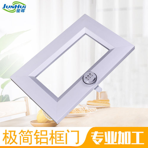 带锁新款书柜玻璃铝框门