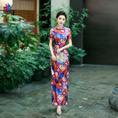 气质女复古文艺中国风长款 亦侣2025年夏新款 旗袍夏季 走秀表演跳舞