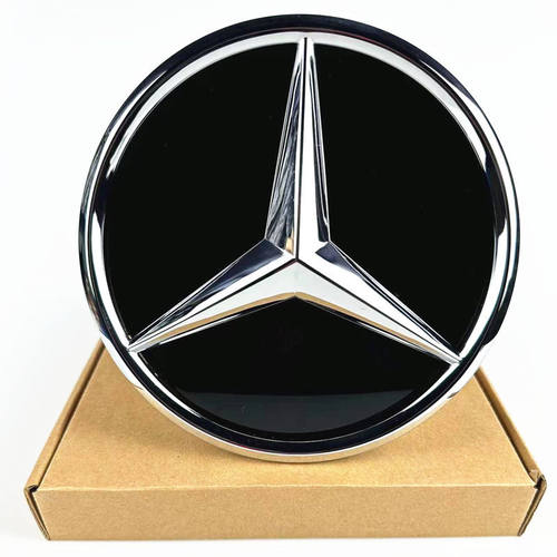 适用奔驰GLA CLA C GLC GLE GLS E级W205改装立体镜面中网大车标
