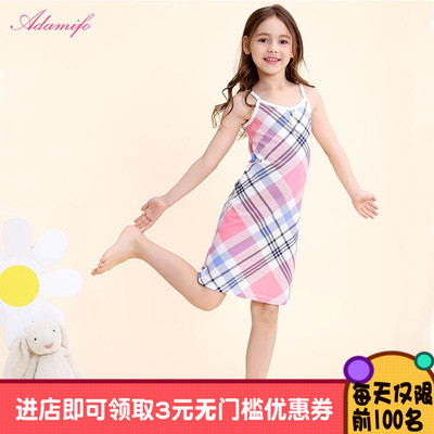 纯棉吊带女童睡裙春夏季吊带纯棉