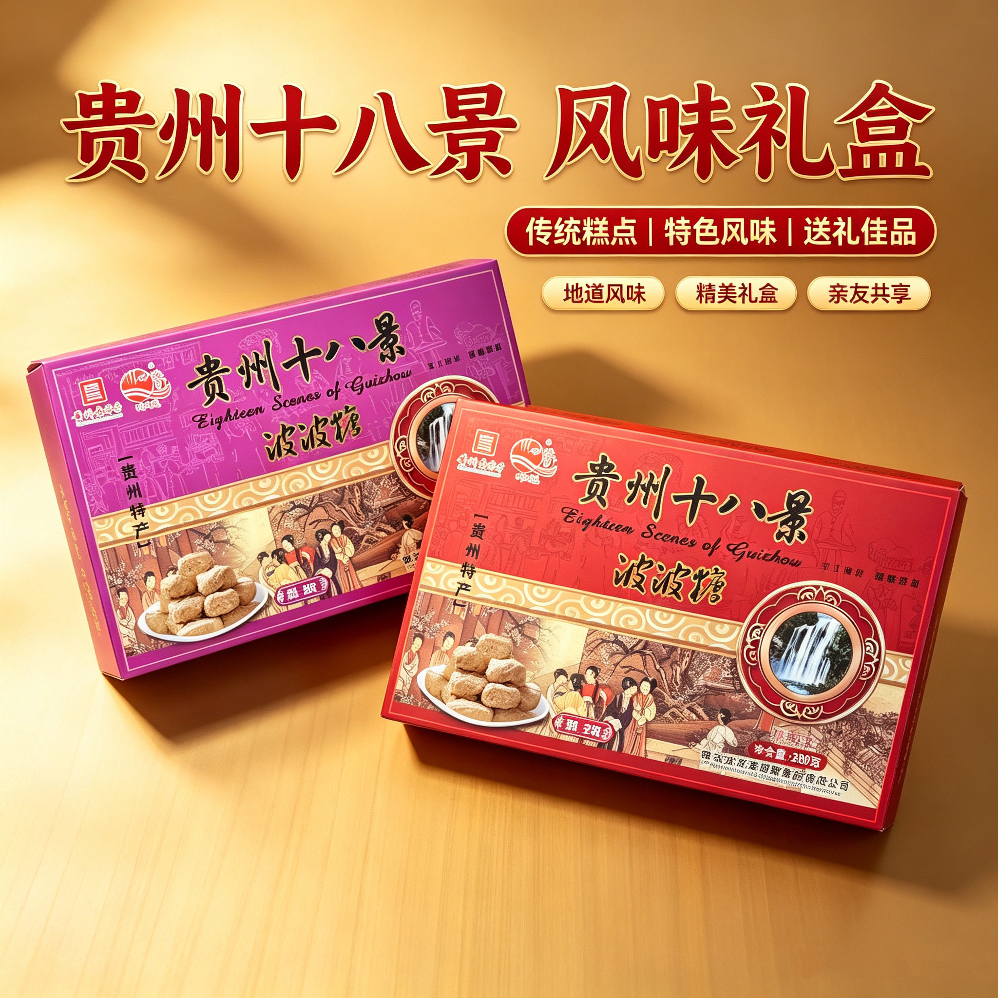 包邮贵州传统手工艺休闲零食小吃安顺镇宁刘功达波波糖280克盒