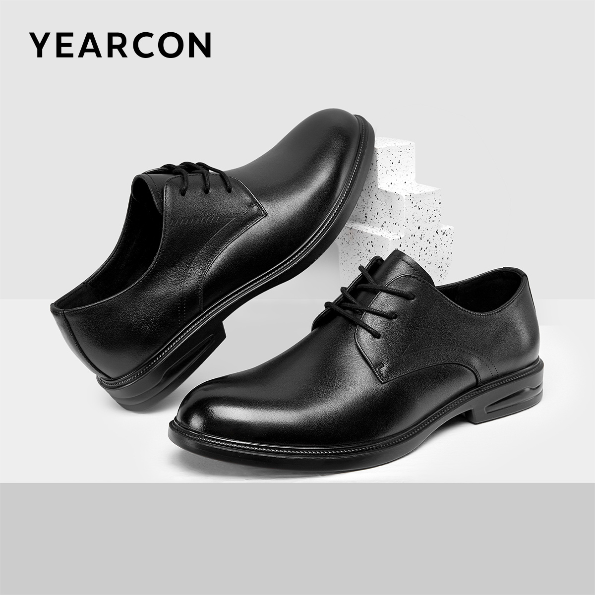 意尔康男鞋商务正装皮鞋真皮婚鞋