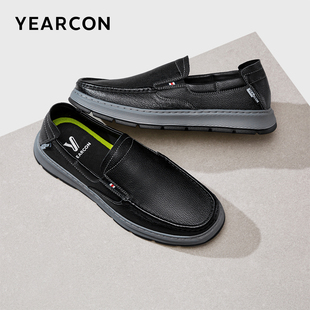 男士 真皮商务休闲皮鞋 乐福鞋 男式 英伦 意尔康男鞋 真皮单鞋 春秋季