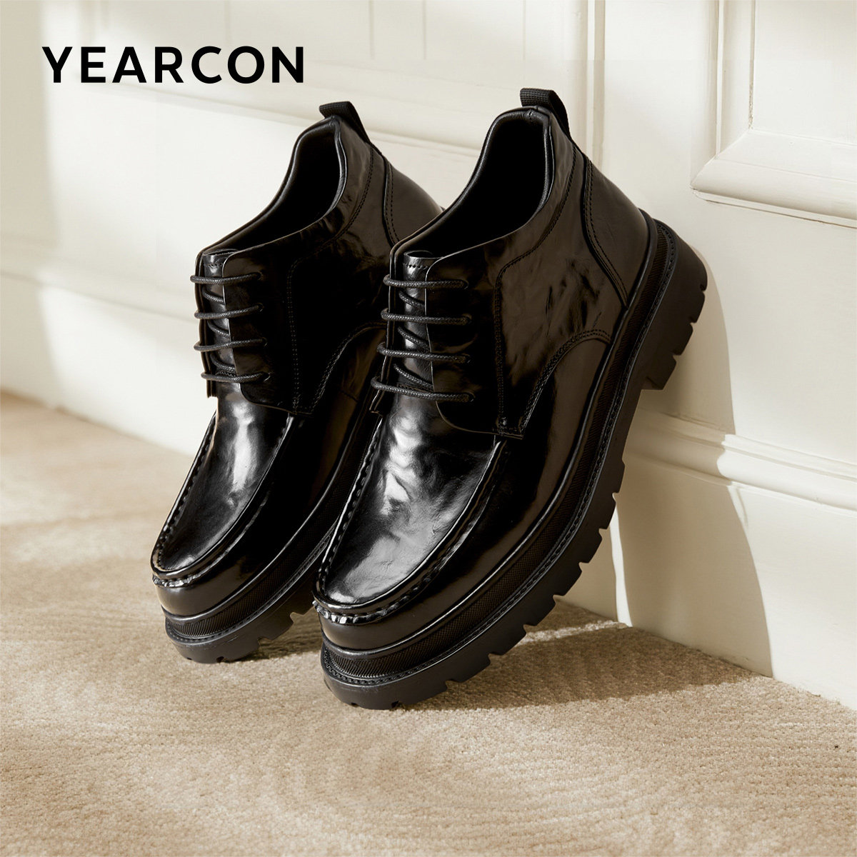 意尔康男鞋2025冬季加绒真皮商务休闲皮鞋高帮二棉鞋英伦风高端