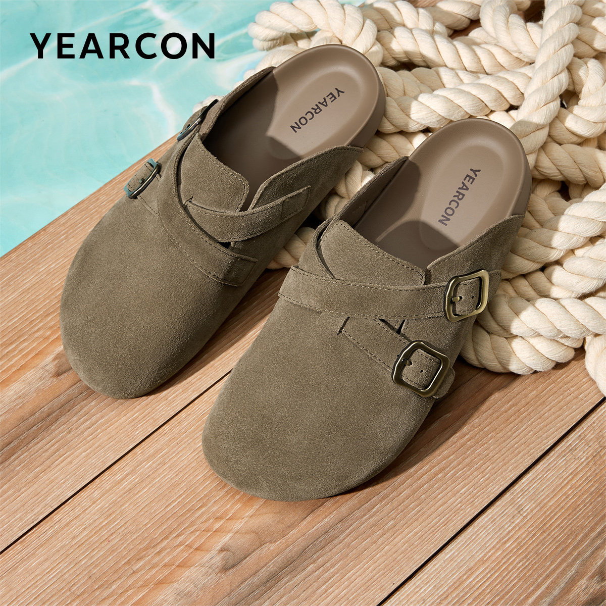 意尔康男鞋夏季复古勃肯鞋男士包头凉拖鞋外穿休闲外出半拖懒人鞋