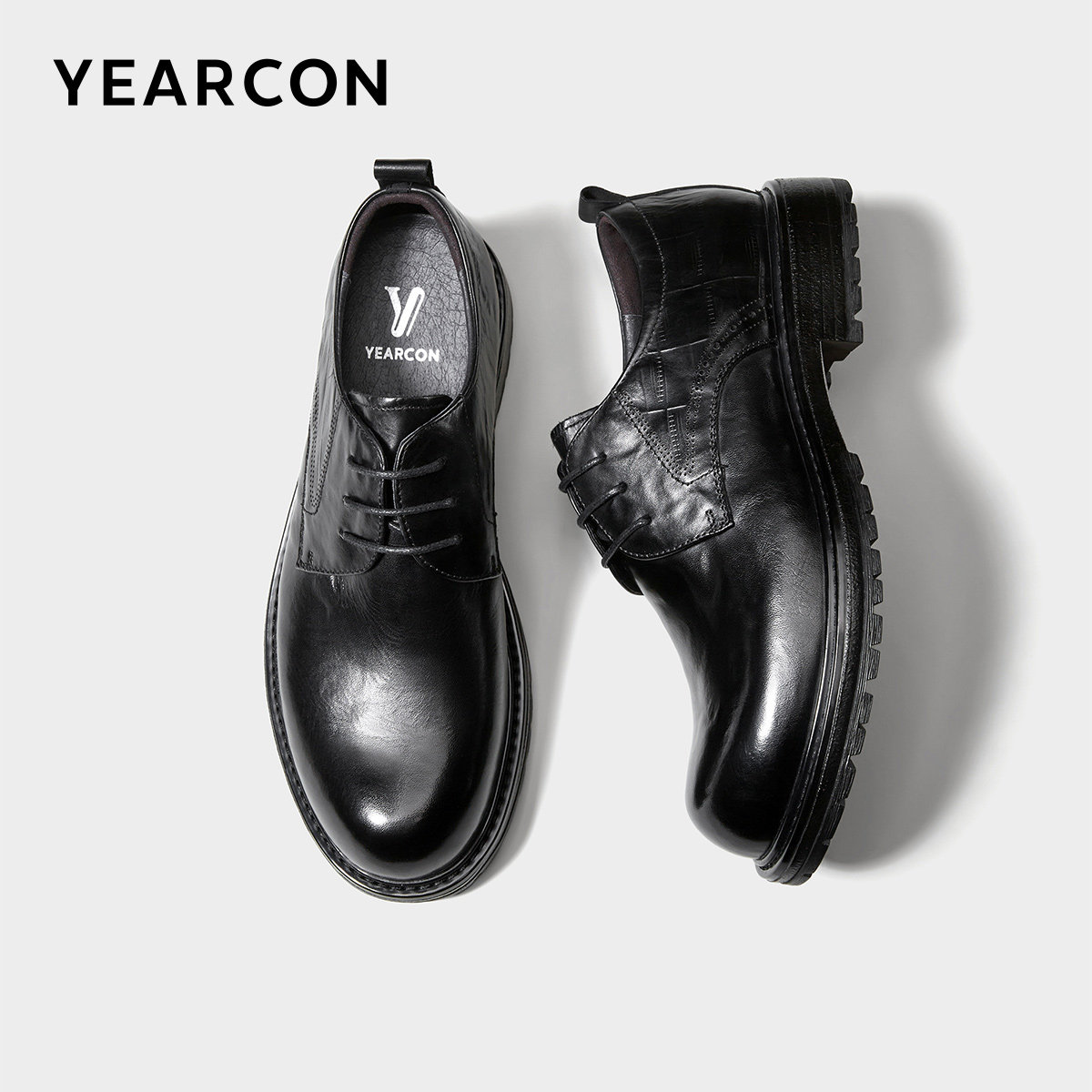 意尔康男鞋2025新款真皮商务休闲西装皮鞋高级感大头鞋英伦风软底