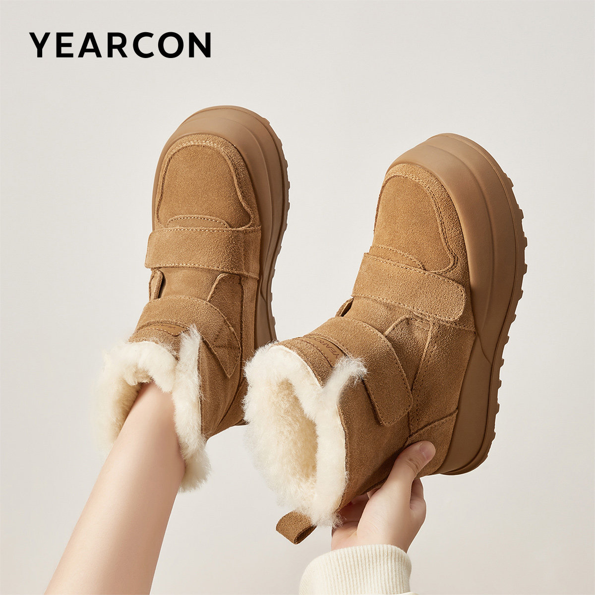 意尔康女鞋冬季加绒保暖东北雪地靴户外休闲短靴厚底棉鞋女士复古