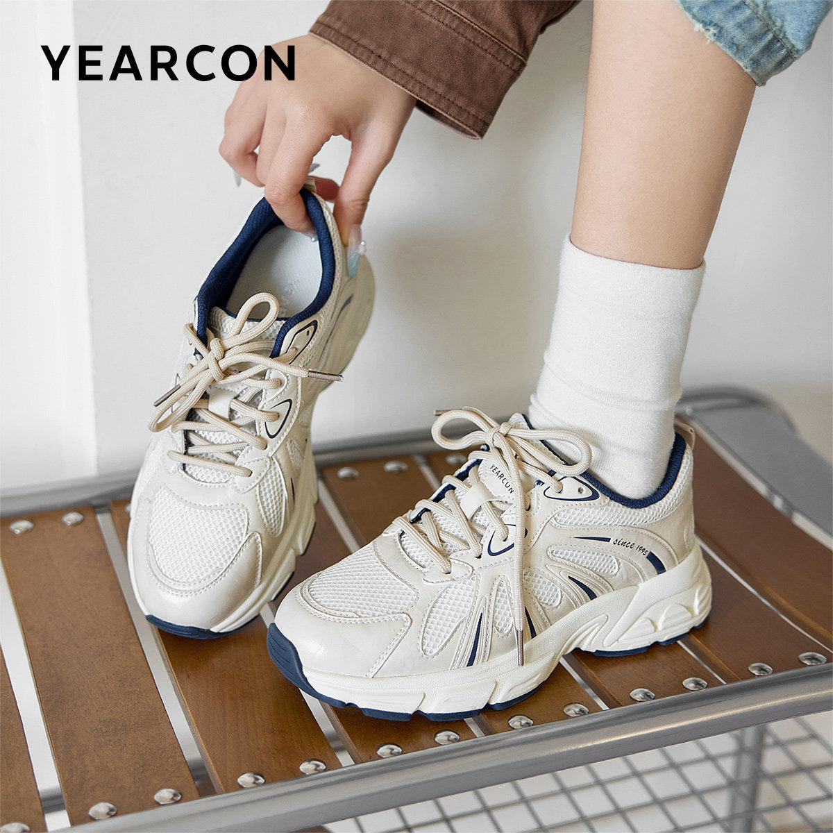 意尔康女鞋2026春季女士单鞋松糕厚底老爹鞋运动休闲英伦风小个子