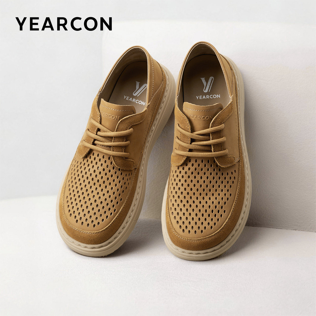 意尔康男鞋2026新款夏季薄款男款透气皮凉鞋男士软底商务休闲皮鞋