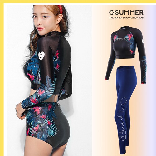 浮潜套装潜水服女分体热卖修身