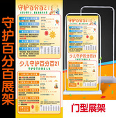 易拉宝 彩页X架 广告牌 安保险成人少儿守护百分百21展架 平新版