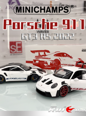 预1:18迷你切 保时捷911 992 GT3 RS COUPE WEISSACH 2022车模