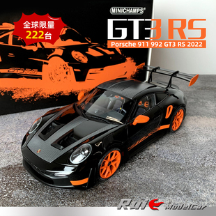 预1:18迷你切保时捷Porsche 911 GT3 RS 2022 合金全开汽车模型