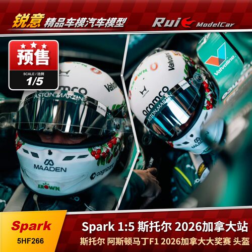 预1:5 Spark 阿斯顿马丁AMR26 斯托尔 2026加拿大站 F1头盔模型