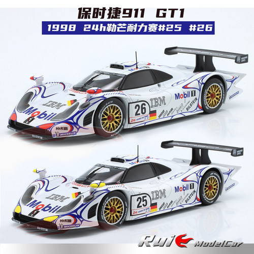 1:18 WERK83保时捷911 GT1 #25#26胜利1998 24h勒芒耐力赛车模