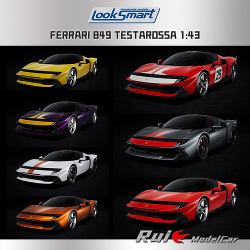 预1:43 Looksmart法拉利Ferrari 849 Testarossa赛道版车模收藏