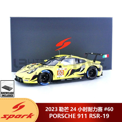 预1:18 Spark保时捷911 RSR-19 2023勒芒24小时耐力赛#60汽车模型