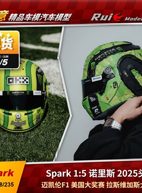 现1:5 SPARK 迈凯伦F1 诺里斯2025拉斯维加斯大奖赛头盔模型