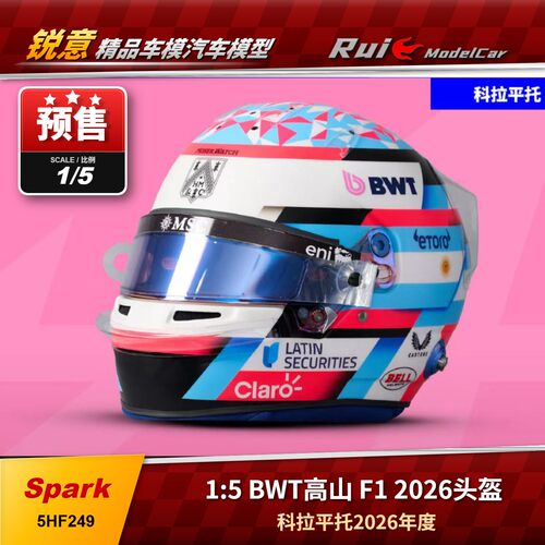 预Spark1:5阿尔派A526 2026年度科拉平托F1头盔模型收藏摆件