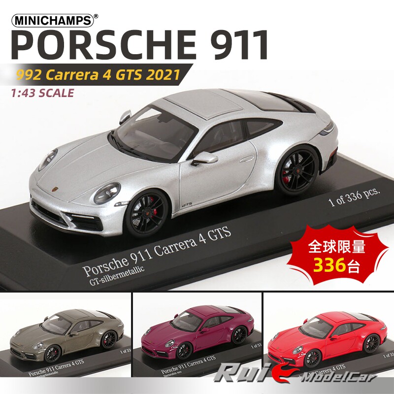 预1:43迷你切保时捷911 992 Carrera 4 GTS 2021合金汽车模型摆件图片