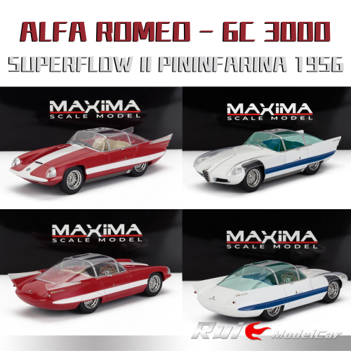 预1:18 MAXIMA  阿尔法罗密欧6C 3000 SUPERFLOW I 1956车模收藏