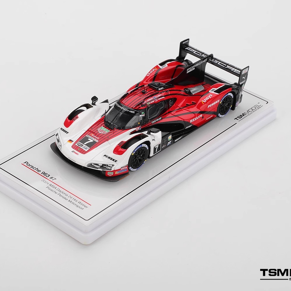 预1:43 TSM 保时捷963 #7 2024 IMSA代托纳24h耐力赛夺冠车模