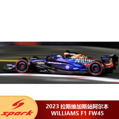 预1:18 Spark威廉姆斯FW45 2023美国拉斯维加斯站阿尔本汽车模型