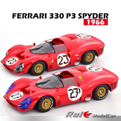预1:18 Werk83法拉利Ferrari 330 P3 Spyder 1966汽车模型摆件