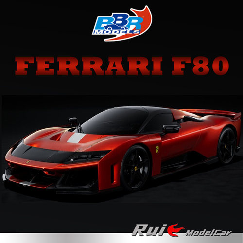 预1:18 BBR法拉利旗舰超跑F80碳纤维银双色轮毂汽车模型收藏摆件