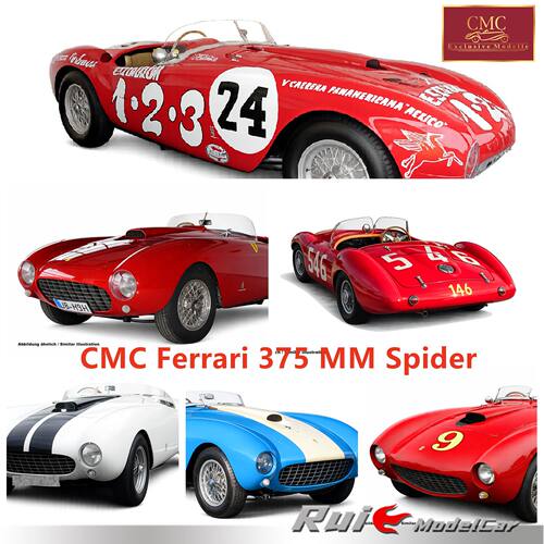 预1:18 CMC法拉利375 MM spider 1965 546号耐力赛汽车模型收藏