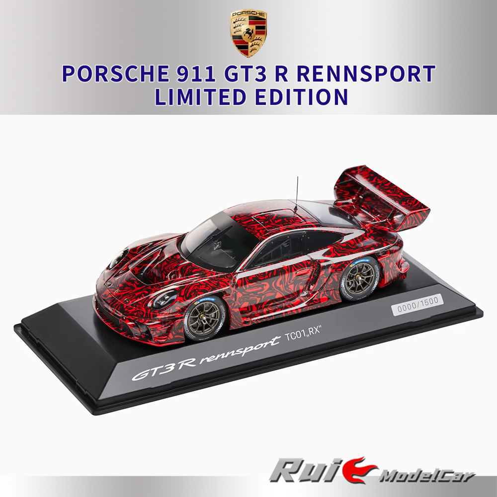 预1:43德国保时捷原厂911 GT3 R rennsport限量版汽车模型