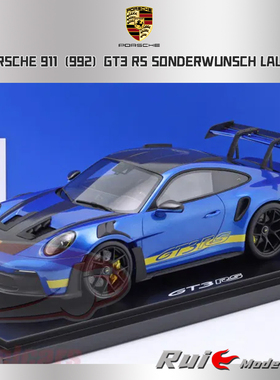 预1:18 SPARK 保时捷911 992 GT3 RS Sonderwunsch Lauer车模收藏