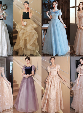 出租赁高级年会宴会礼服2025秋新款显瘦大合唱团主持人晚礼服大码