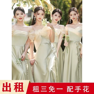 绸面伴娘服新款出租合唱团礼服