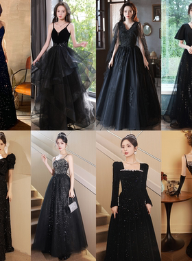 出租赁2025年新款宴会年会礼服复古名媛气质显瘦赫本风系列晚礼服