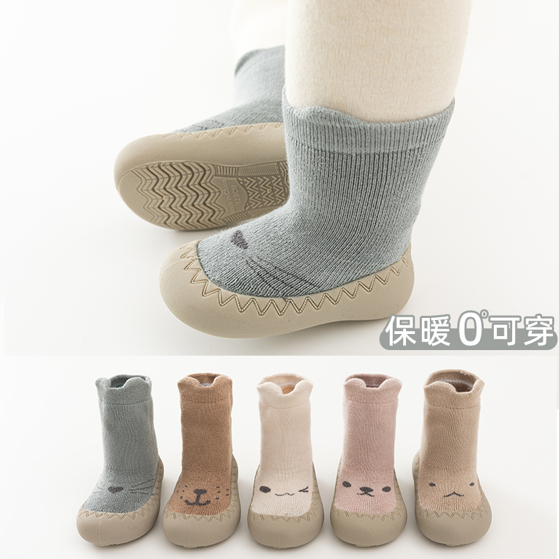 学步袜宝宝秋冬加厚点胶防滑