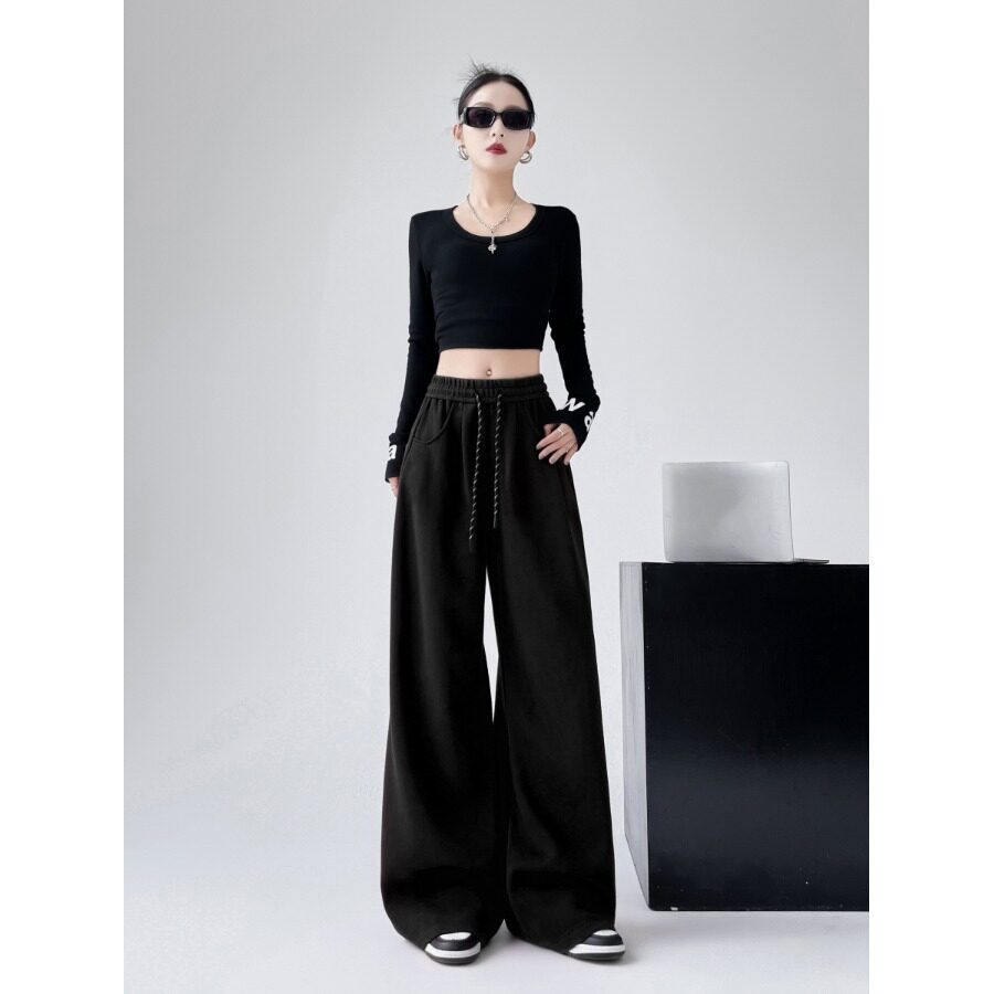 妈个鸡妈MGJM秋冬慵懒运动风阔腿长裤休闲裤加厚直筒裤子宽松男女,男装,休闲裤,淘宝优惠券,粉丝福利购,淘宝优惠卷