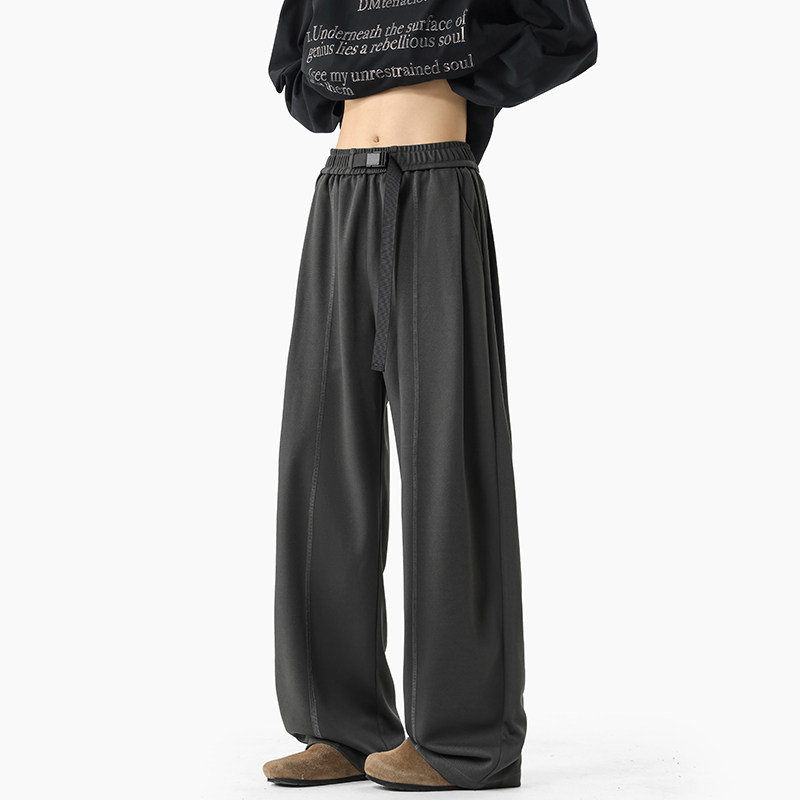 妈个鸡妈MGJM美式潮流高街明线腰带设计搭扣直筒休闲裤男女宽松潮,男装,休闲裤,淘宝优惠券,粉丝福利购,淘宝优惠卷